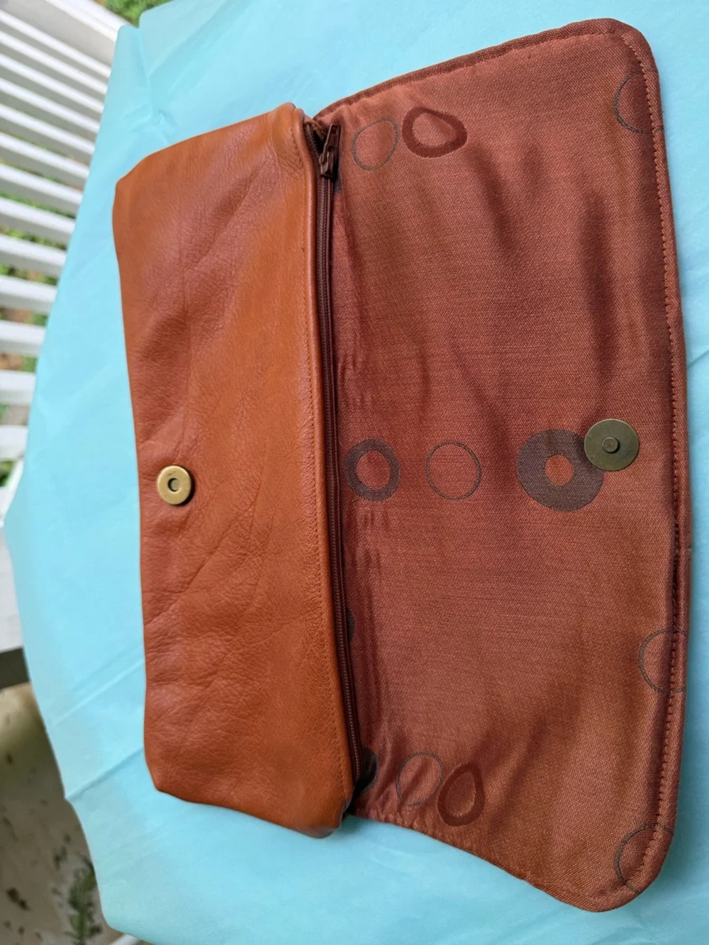Women’s Genuine Leather Clutch Purse  - Brown